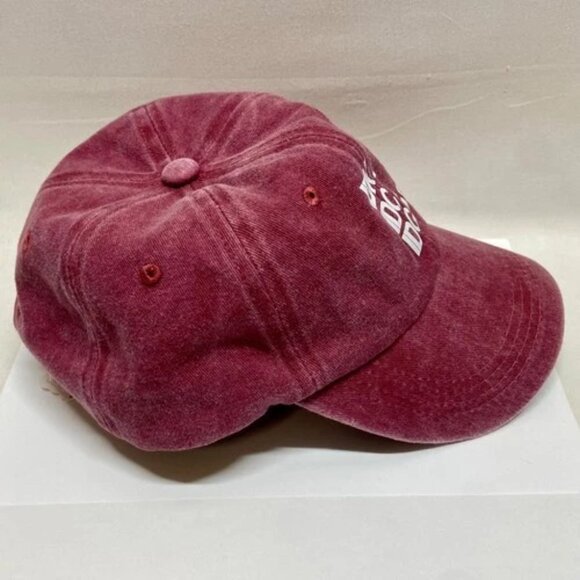 IDK. IDC. IDGAF. Low Profile Hat Red Vintage Washed 6 Panel Adjustable Cap NWT - Picture 2 of 8